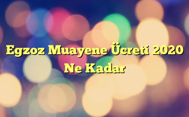 Egzoz Muayene Ücreti 2020 Ne Kadar