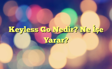 Keyless Go Nedir? Ne İşe Yarar?