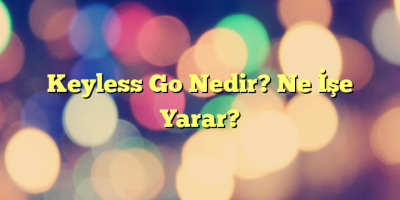 Keyless Go Nedir? Ne İşe Yarar?